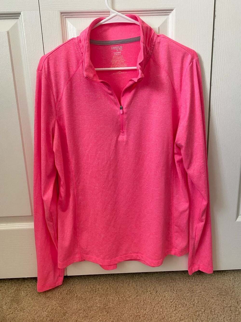 Danskin Now Women's Pink Dri More Quarter Zip Pullover Size XL (16-18)